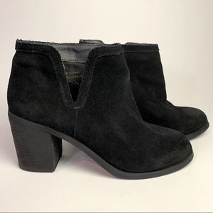 Urban Outfitters Black Suede Ankle Booties